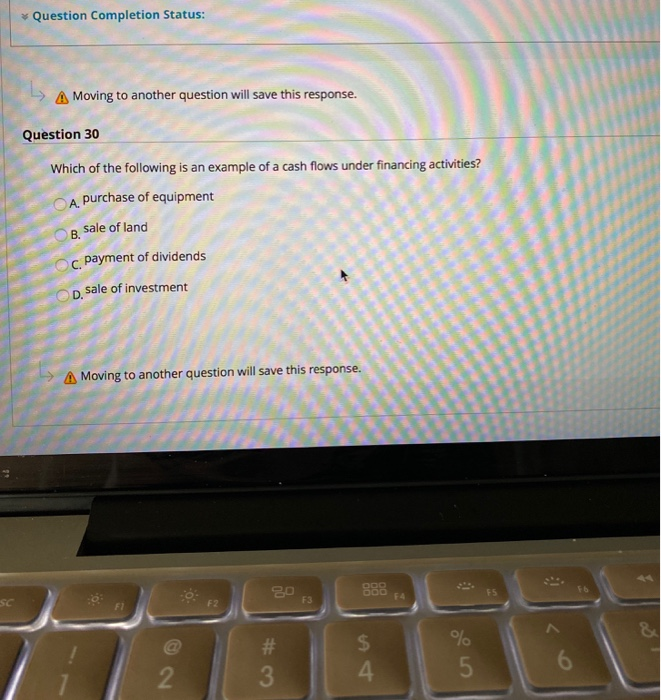 answers only. Question Completion Status: A Moving to another question will save