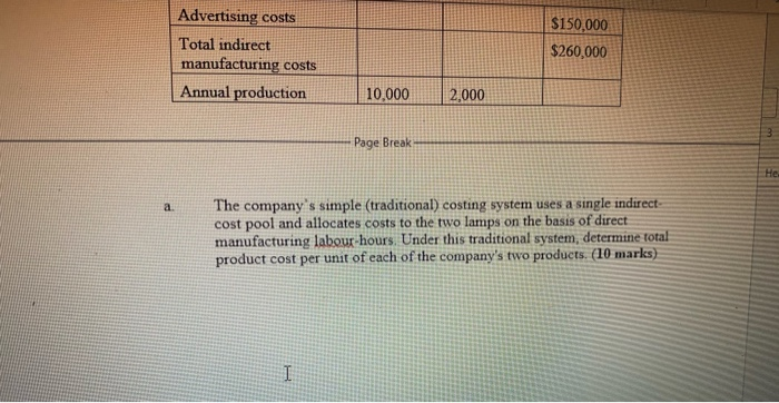 A Question 2: Job Costing vs. ABC Costing Suggested time: 45 minutes