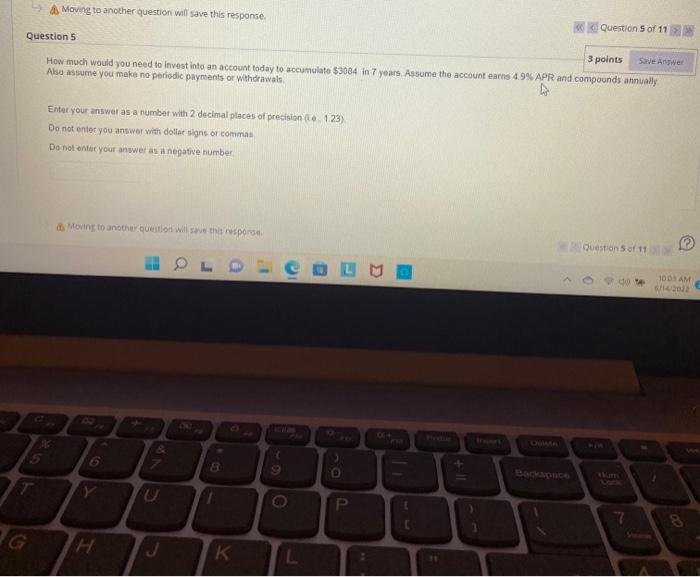 please answer & Moving to another question will save this response. Question