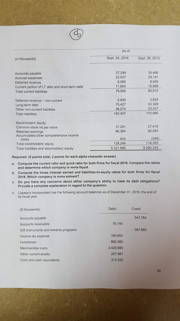 sheet amounts for each of the five years. (5 points total) 2.