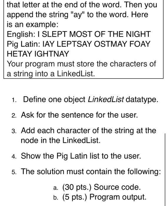 for the user. 3. Add each character of the string at the