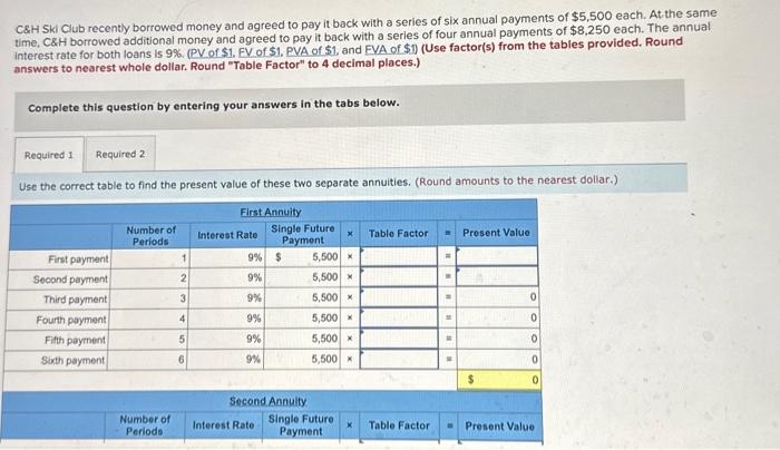 of \$1, PVA of \$1, and FVA of \$1) (Use appropriate factor(s)