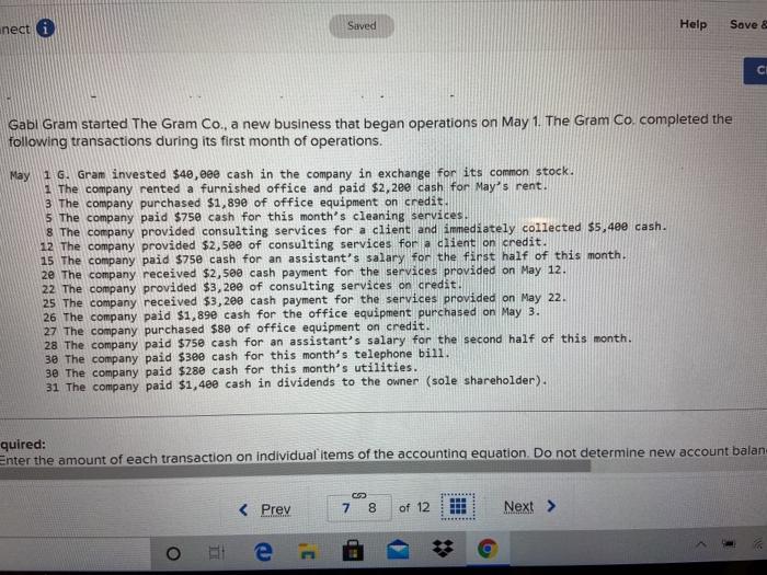  nect Saved Saved Help Save & CI Gabi Gram started The