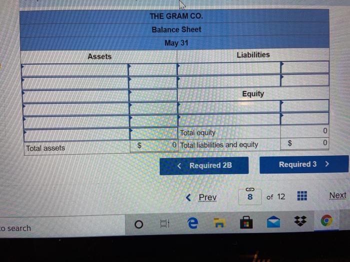 May 1 G. Gram invested $40,eee cash in the company in exchange