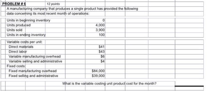  PLEASE SHOW HOW YOU GOT THE ANSWER. PROBLEM 12 points A
