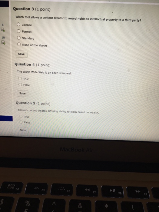  Question 3 (1 point) Which tool allows a content creator to
