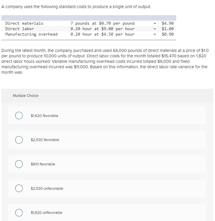 cost variance if the company produced 3,500 units during the period. Direct
