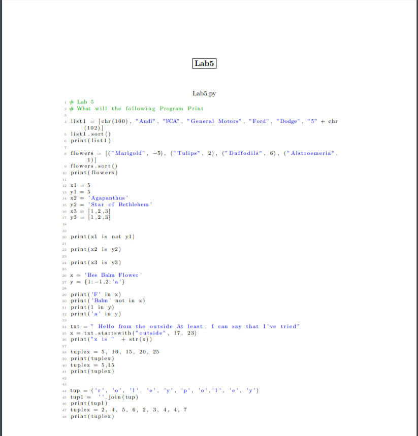  Lab5 Lab5.py 1 # Lab 5 2 # What will the