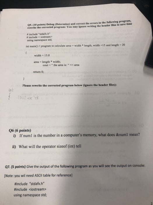  OS. (10 points) Debug (Determine) and correct the errors in the