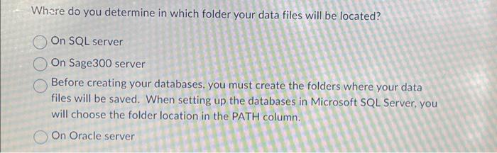  Where do you determine in which folder your data files will