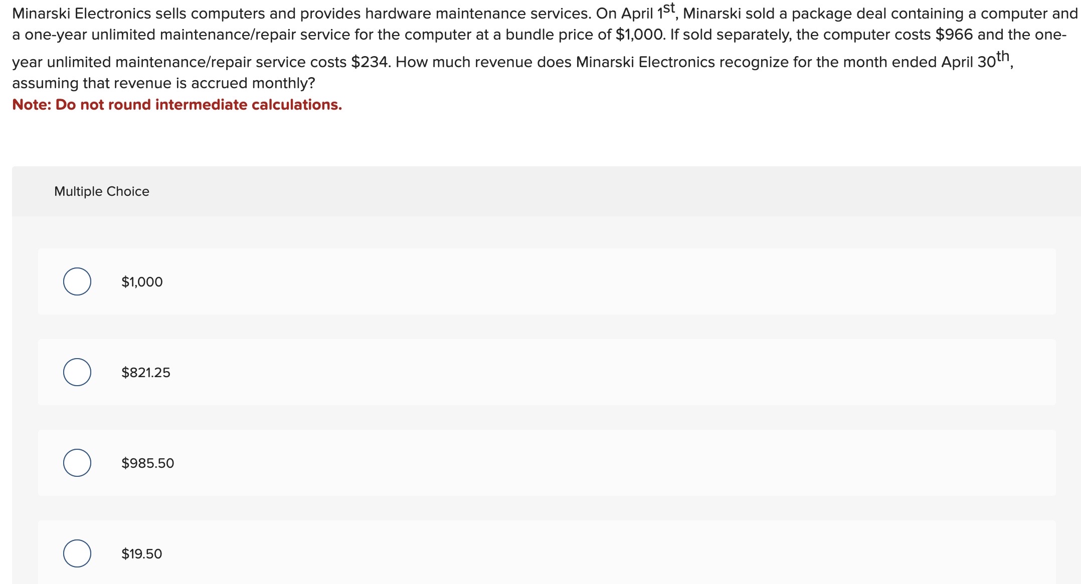  Minarski Electronics sells computers and provides hardware maintenance services. On April