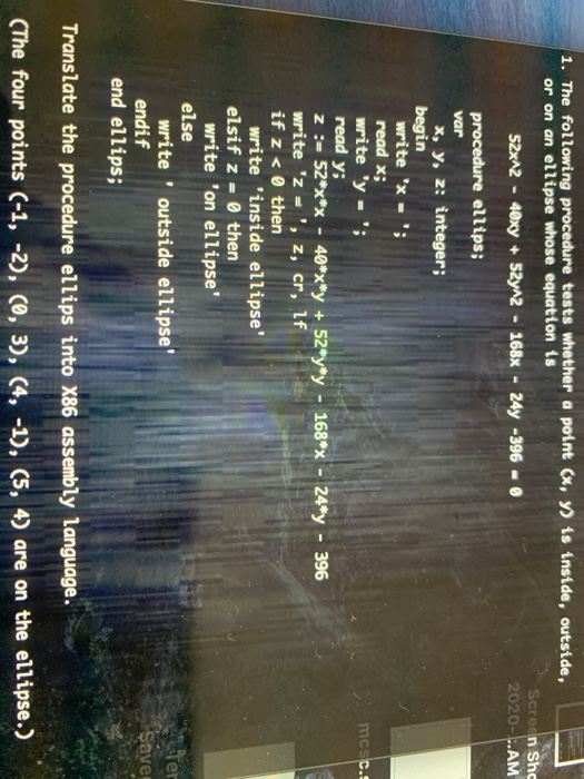 need this done in assembly code. plz provide the code and explanation