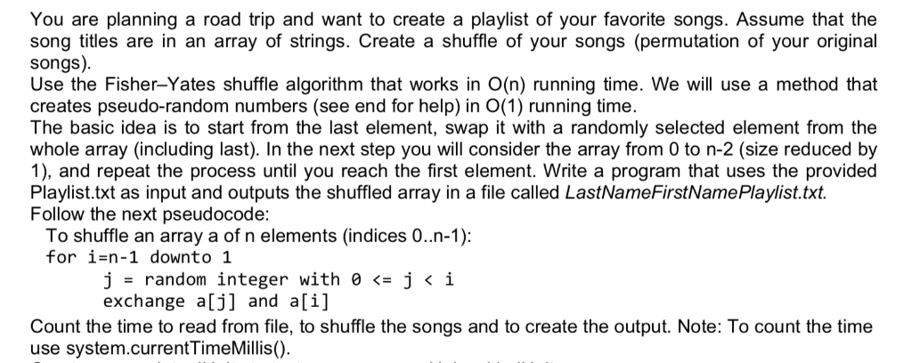 This for a JAVA Course, See below: ----- Playlist.txt FILE: 12-Bar Original
