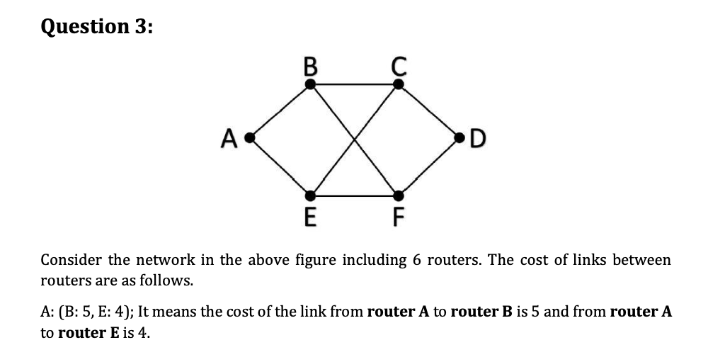  Question 3: B: (A: 4,C:1,F:5; It means the cost of the