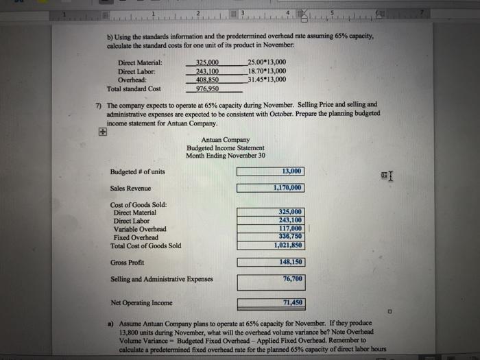  please help with a,b,&c!!! b) Using the standards information and the