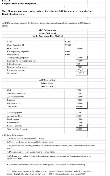 fin 310 chapter 5please show work or reasoning behind solutions Chapter 5