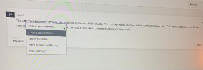 help please tend to a compary's equity beta compared to Hamadx's eevation.