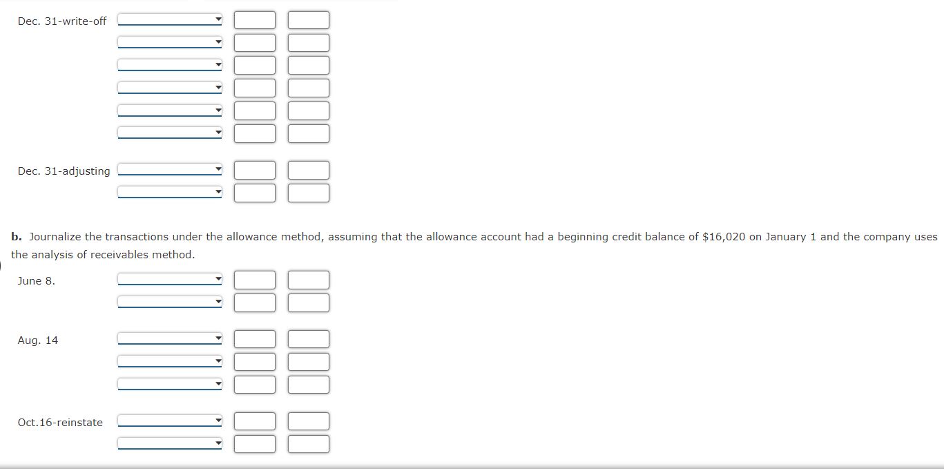 had a beginning credit balance of $16,020 on January 1 and the