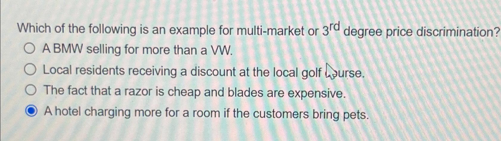  Which of the following is an example for multi-market or 3rd