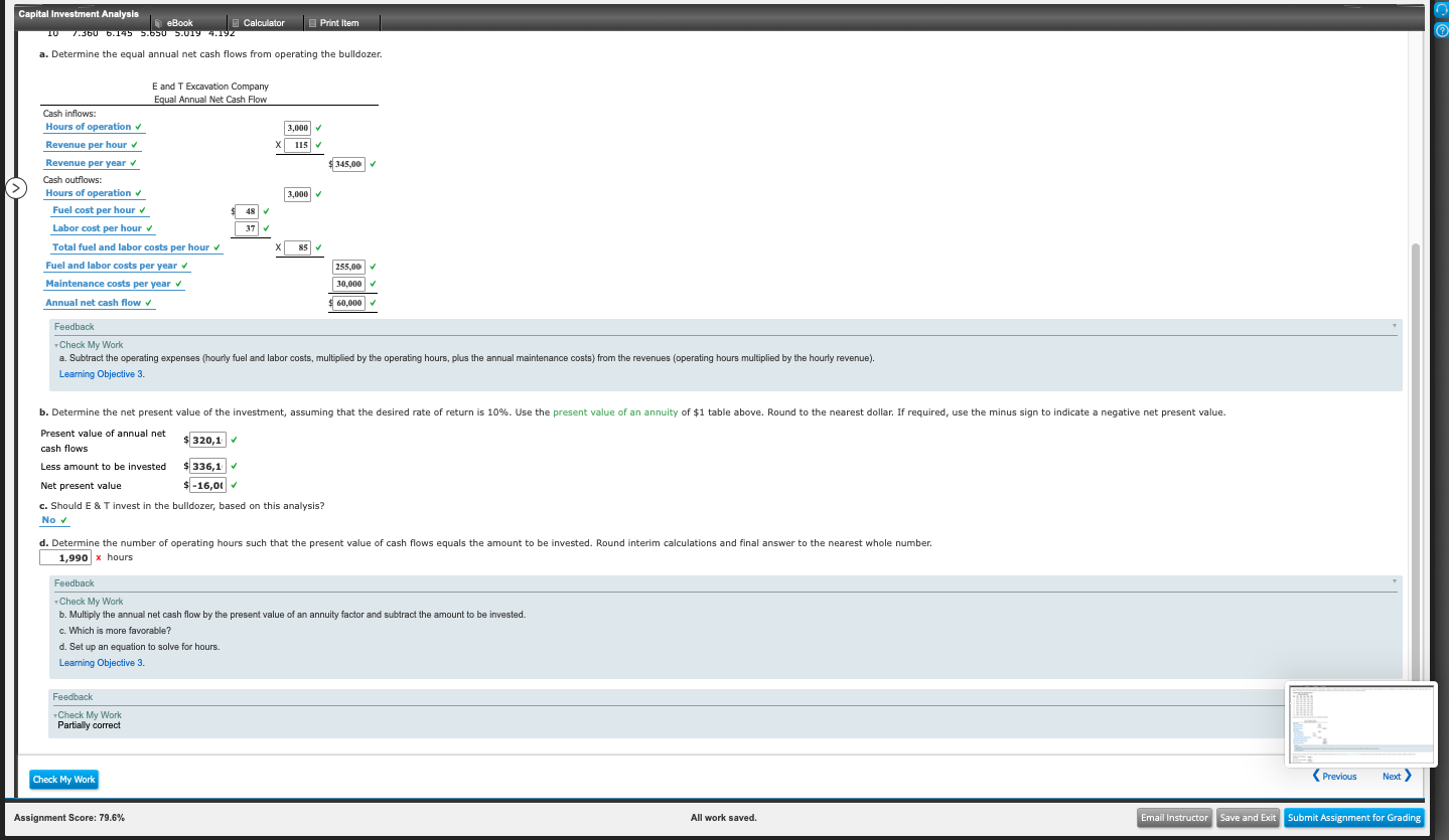 Analysis eBook Calculator Print Item E &T Excavation Company is planning an