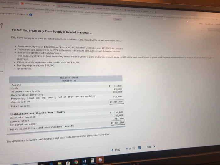  aly Homework Chapter 8 TB MC Qu. 8-125 Dilly Farm Supply