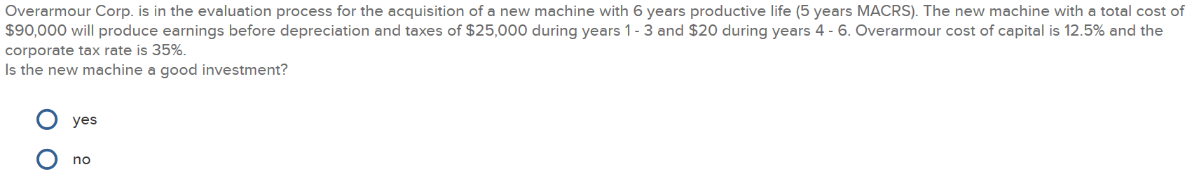 the corporate tax rate is 35%. How much will be the depreciation