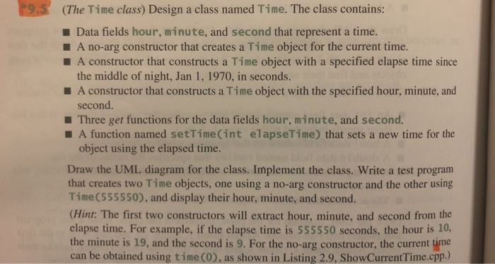 C++ programmingUML chapter 9 listing 2.9 for reference 9.5 (The Time class)