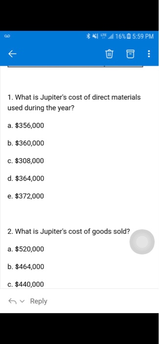 year: Direct materials balance: Beginning inventory $100,000 Purchases 308,000 Ending inventory 52,000
