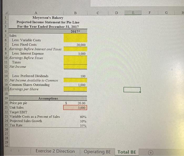  pleases provide excel formulas D E F G A B Meyerson's