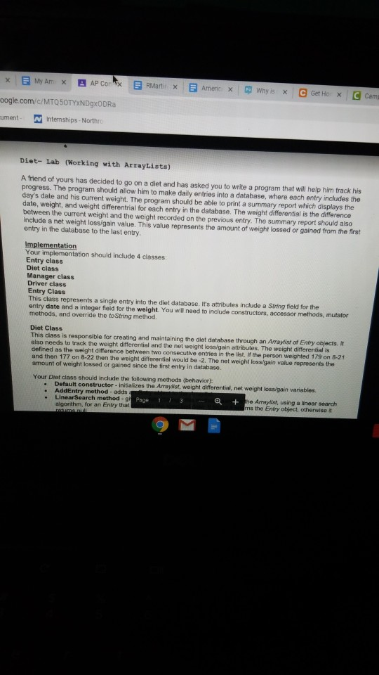 How will you code using java oogle.com/c/MTQ5OTYXNDgxODRa ument N Internships-Northr Diet-