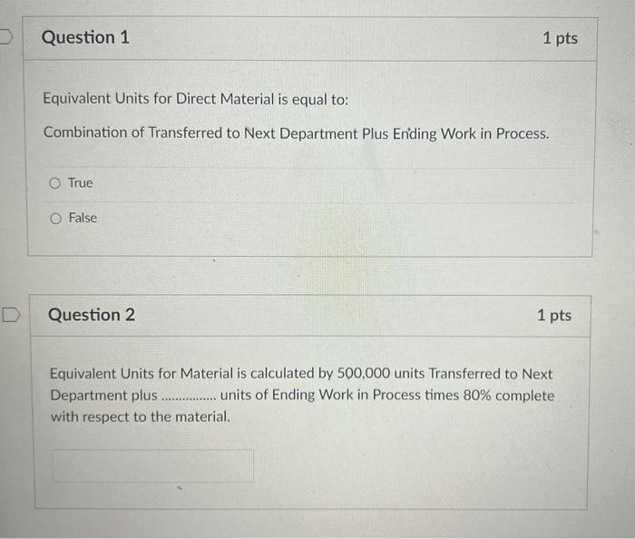 to complete the "calculations of cost per equivalent unit." Correct selections will
