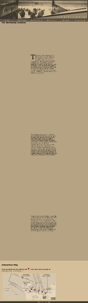 T3 Case Problem 3: A Soldier's Scrapbook The interactive map is placed