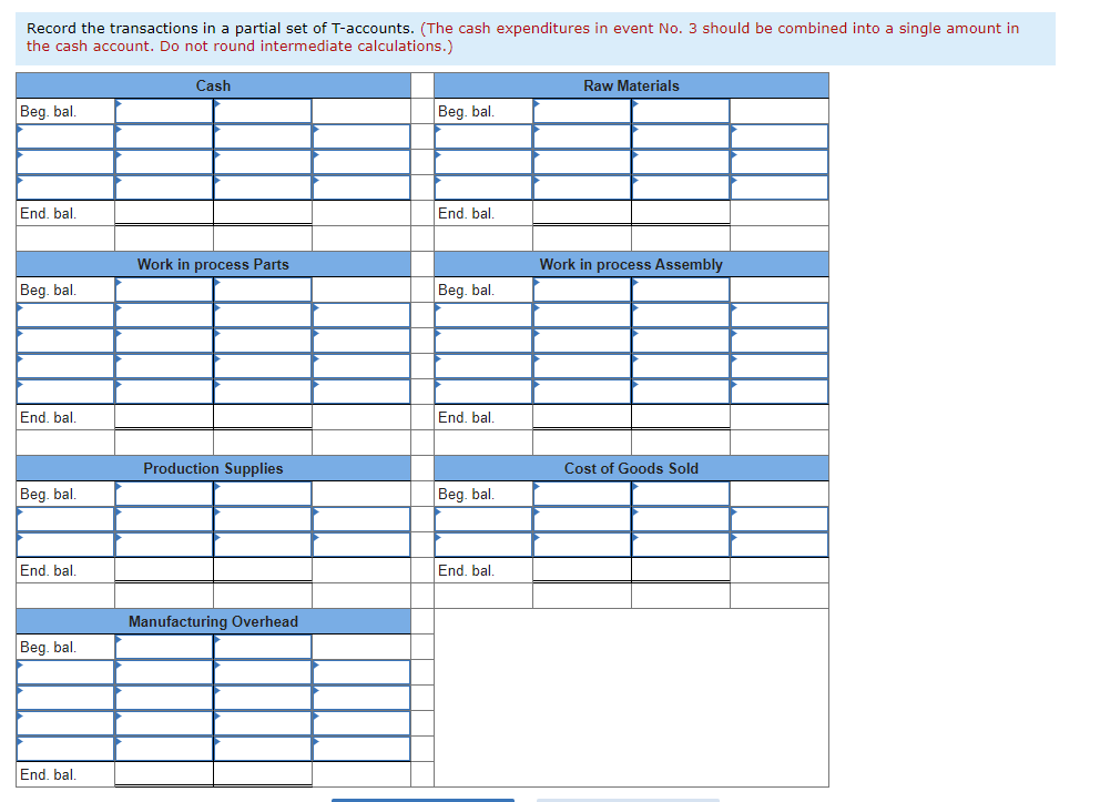 in Year 2: 1. The beginning balance in the Work in Process