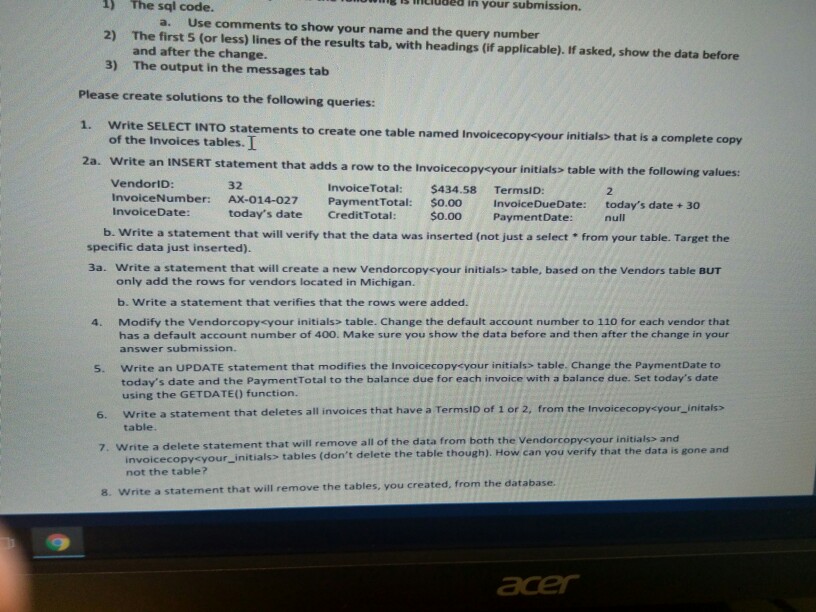  1) The a is intiuded in your sql code. a. Use