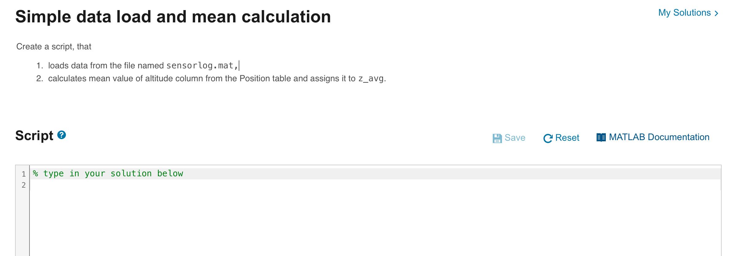  Simple data load and mean calculation My Solutions > Create a