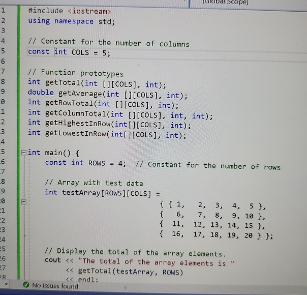 c++ Global Scope) #include using namespace std; . Own // Constant for
