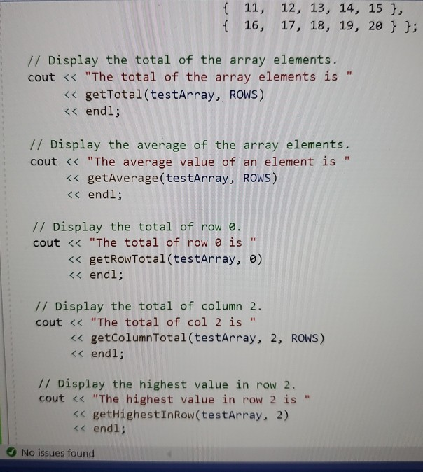 the number of columns const int COLS = 5; // Function prototypes