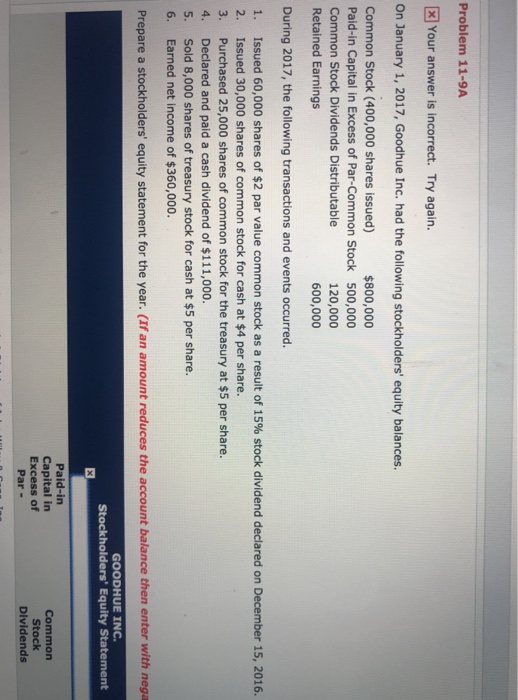  Problem 11-9A Your answer is incorrect. Try again. On January 1,
