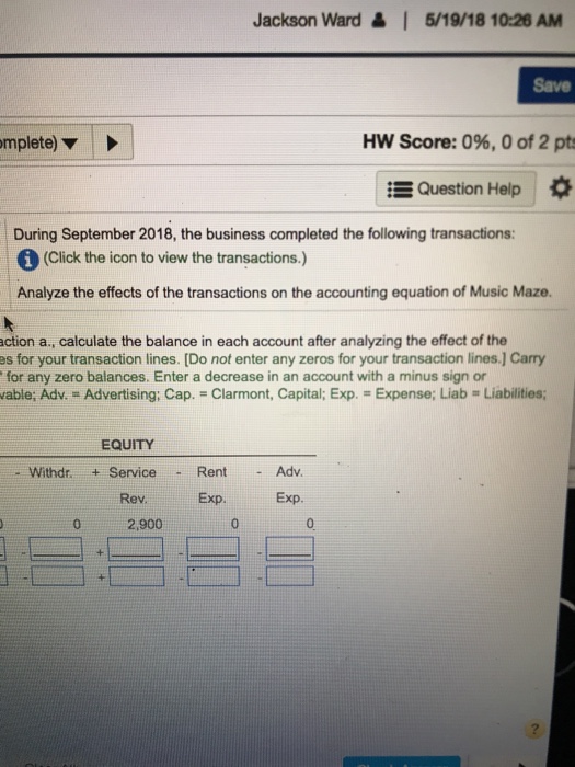 Homework 1 of 2 Score: 0 of 1 pt P1-40A (similar to)
