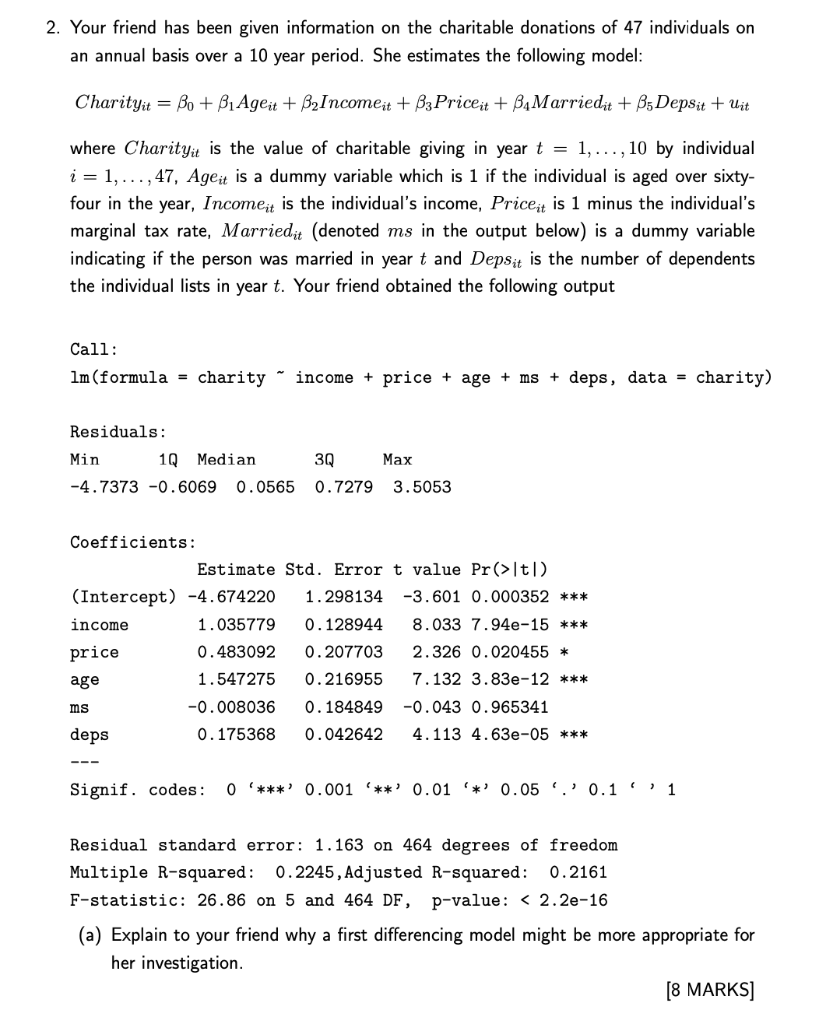 Please help me to answer parts a and b 2. Your friend