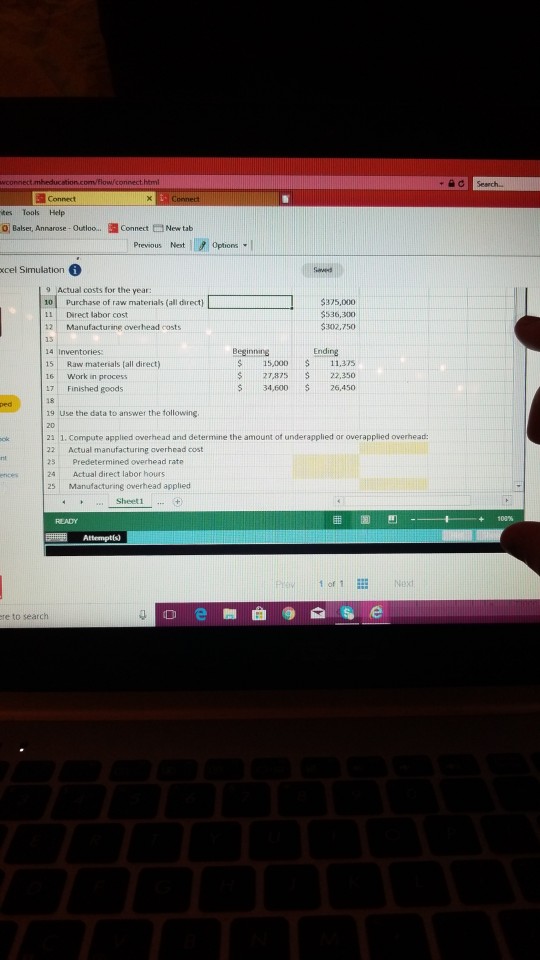 Stanford Enterprises has provided its manufactutng estmated and actual data for the