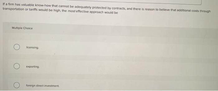 it wants to sell its products in a foreign market-exporting, licensing, and