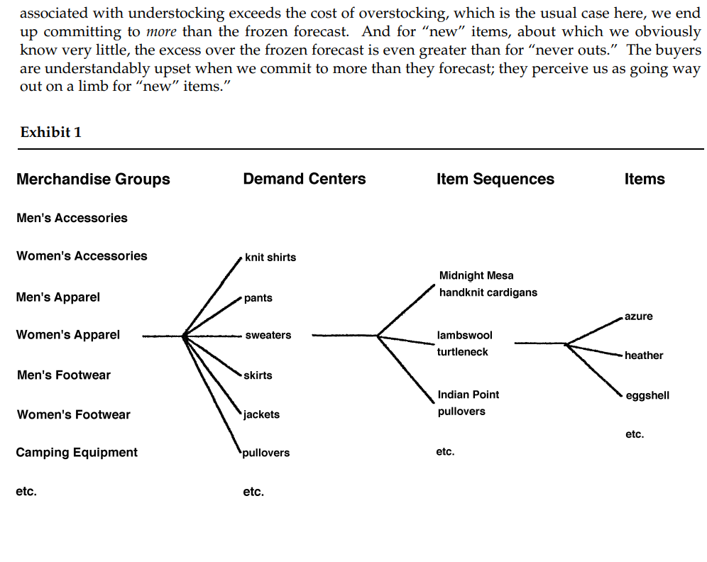 describing the challenge of item forecasting at L.L. Bean. "Forecasting demand at