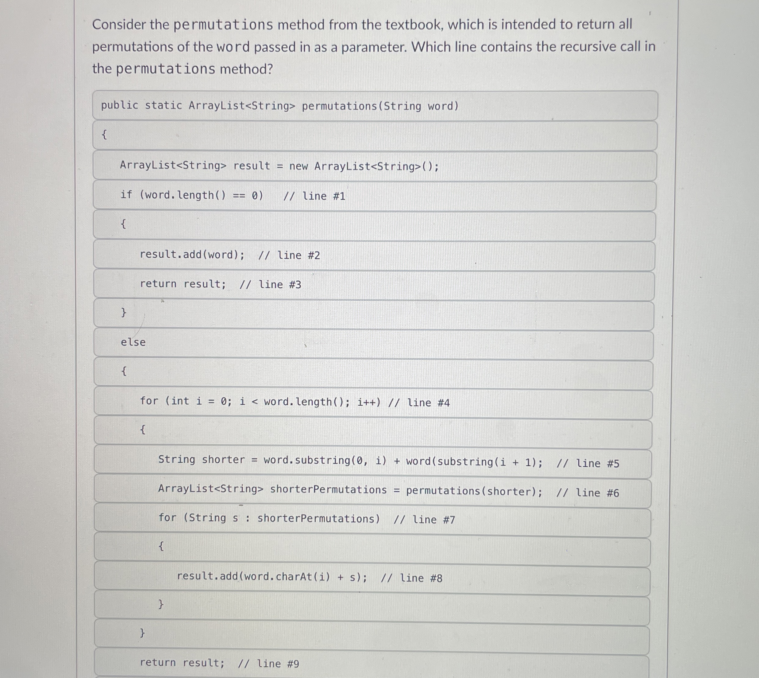  Consider the permutations method from the textbook, which is intended to