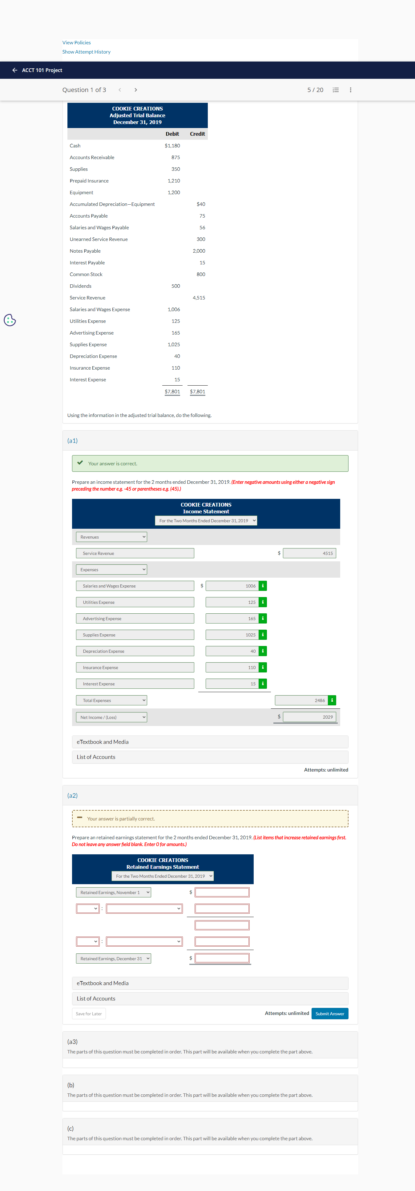 Please help me prepare with this retained earnings with solutions and step