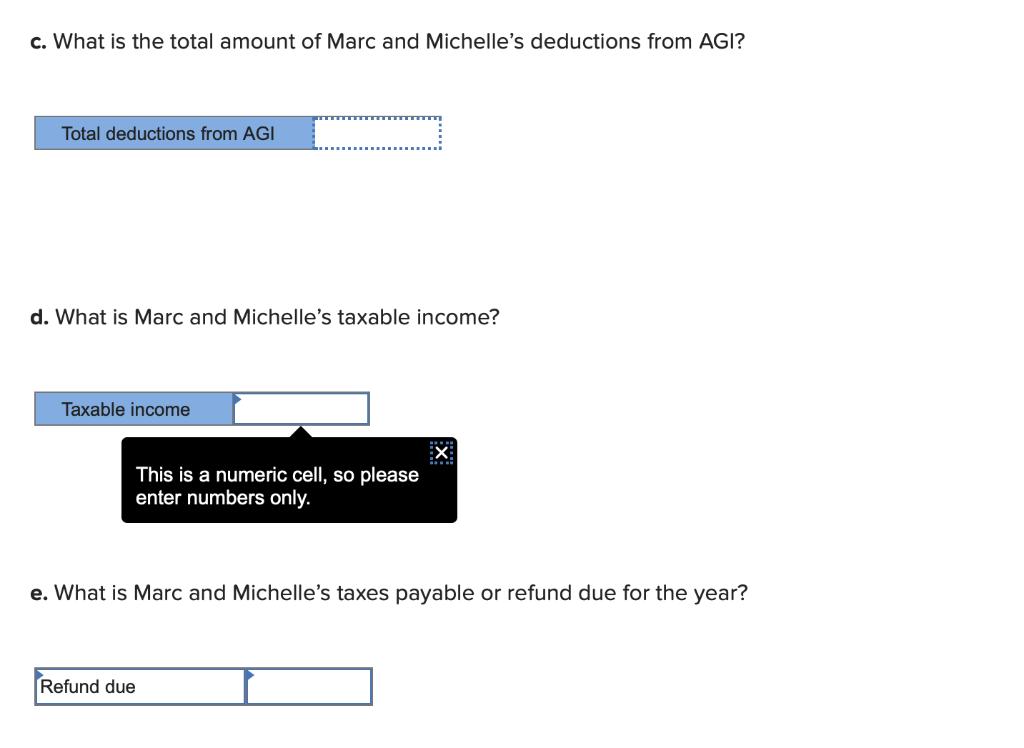 to the questions displayed below.) 5 points Marc and Michelle are married