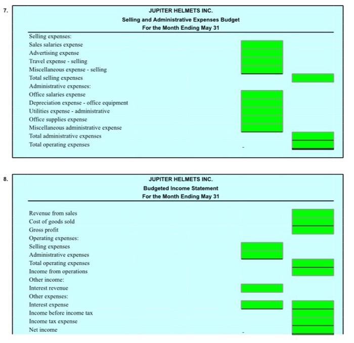 5,000 units @ $175 per unit b. Estimated inventories for May 1: