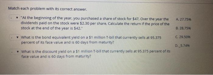 plzzzzz i need your help no time Match each problem with its