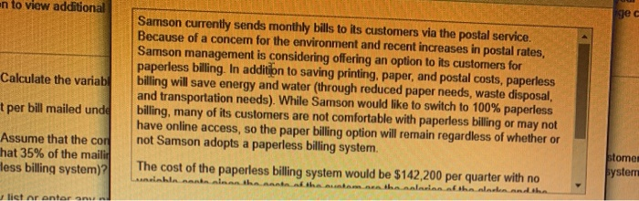 ge c n to view additional Samson currently sends monthly bills