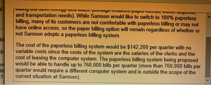 to its customers via the postal service Because of a concem for